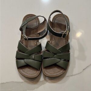 Salt Water Sandals by Hoy - Olive Green Kids Sandals